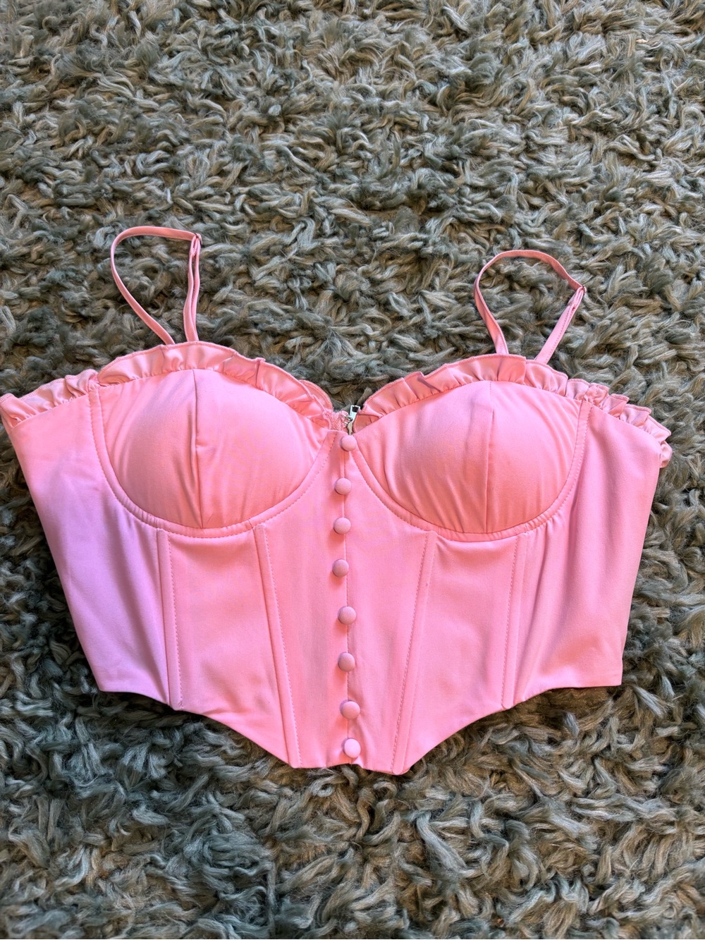 F21 Pink Corset Crop Tank